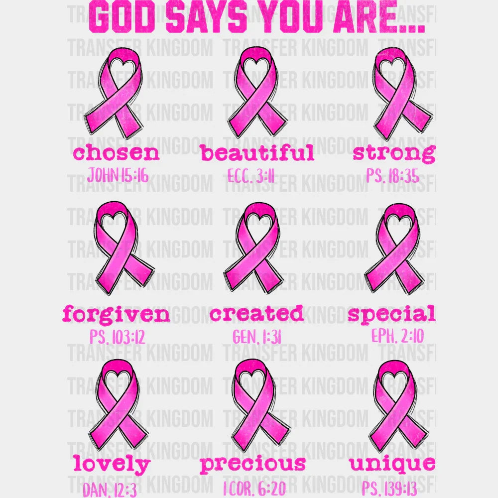 God Says You Are - Faith DTF Transfer Adult Unisex - S & M (10’’) / Dark Color Design (See Imaging)