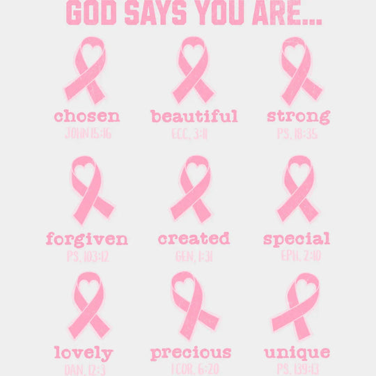 God Says You Are - Faith DTF Transfer Adult Unisex - S & M (10’’) / Light Color Design (See Imaging)