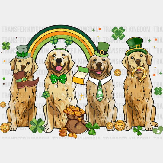 Golden Retrievers Rainbow Design - St. Patrick’s Day DTF Transfer