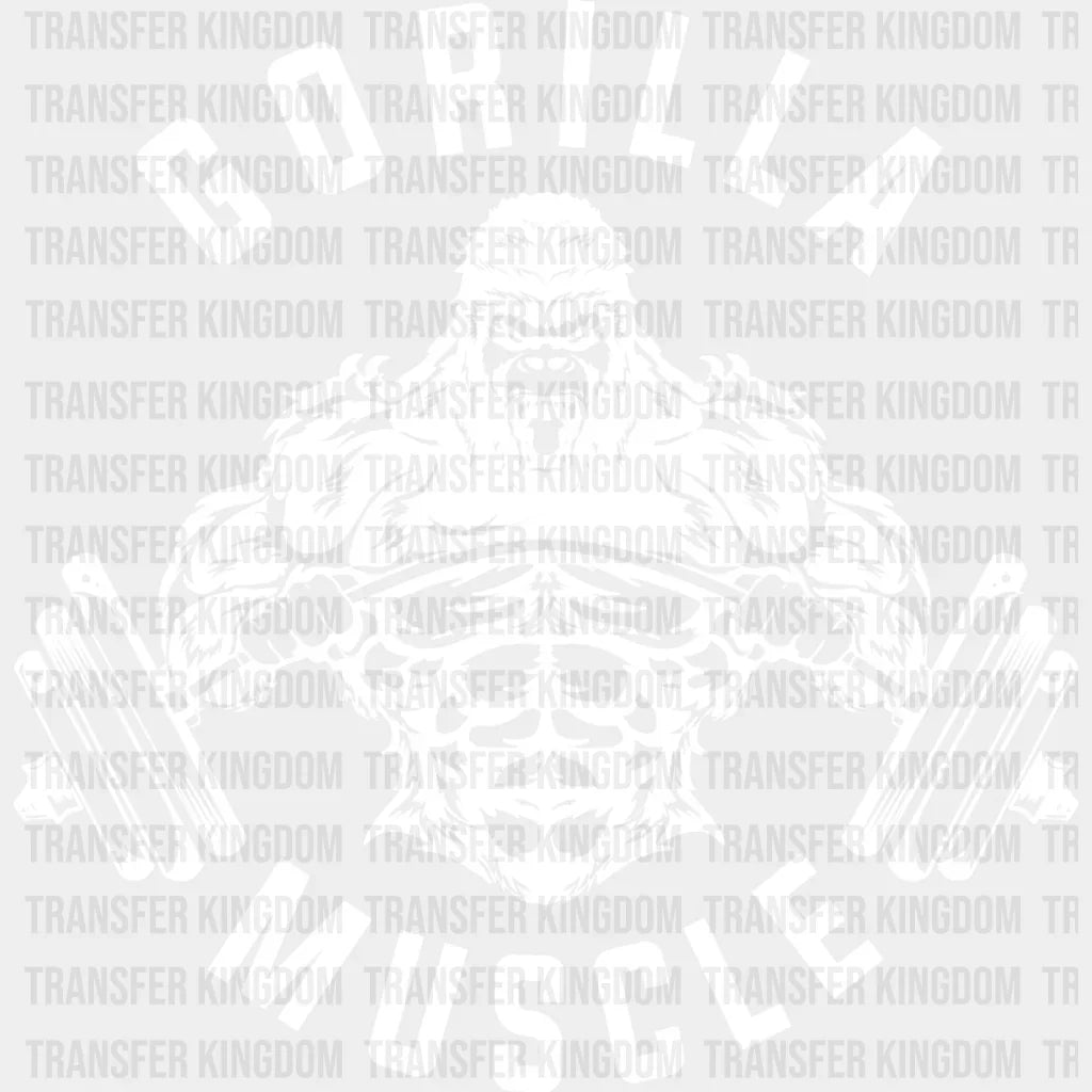 Gorilla Muscle - Gym Dtf Heat Transfer Unisex S & M (10’’) / Light Color Design (See Imaging)