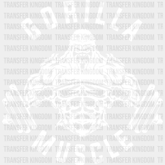 Gorilla Muscle - Gym Dtf Heat Transfer Unisex S & M (10’’) / Light Color Design (See Imaging)