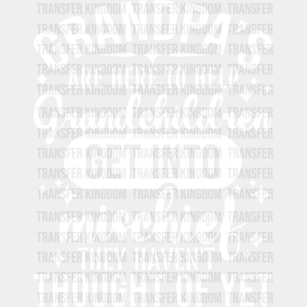 Grandpa’s Are Here To Help - Grandpa Dtf Heat Transfer Unisex S & M (10’’) / Light Color
