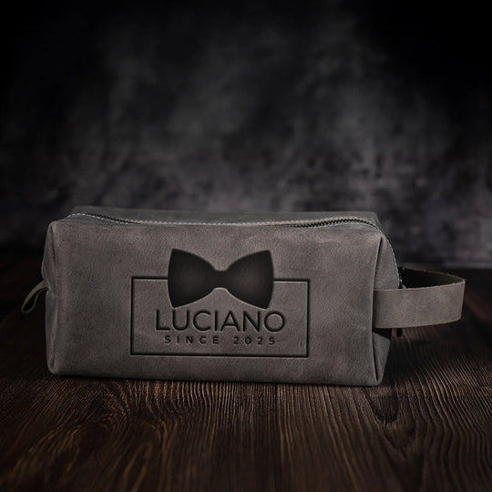 Custom Engraved Leather Dopp Kit for Men