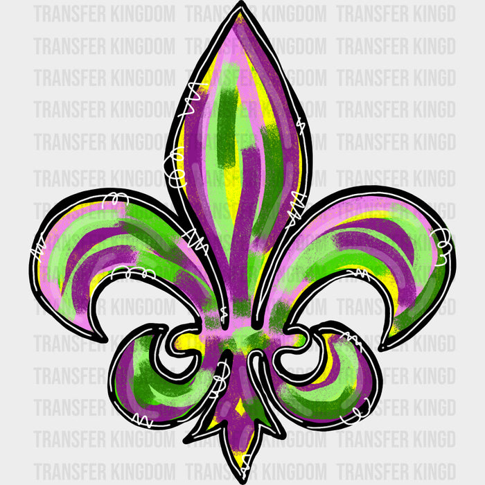 Green & Purple Fleur De Lis - Mardi Gras DTF Transfers