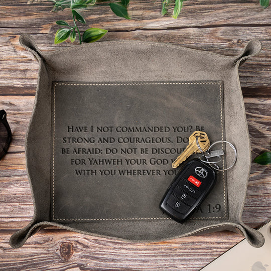 Custom Engraved Leather Tray