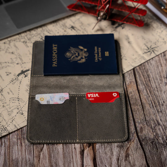 Faux Leather Passport Holder – Travel Wallet & Document Organizer