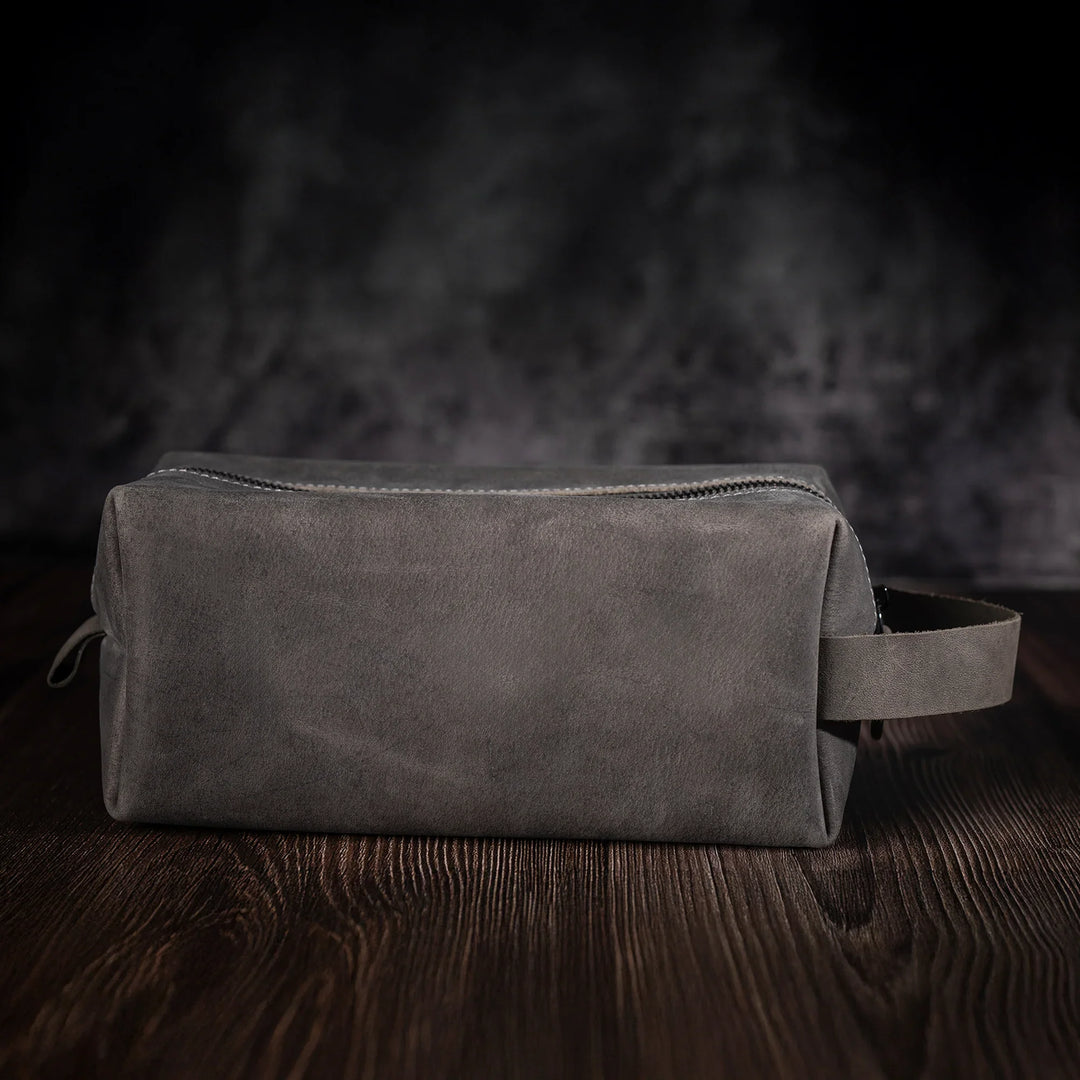 Faux Leather Dopp Kit – Men’s Travel Toiletry Bag