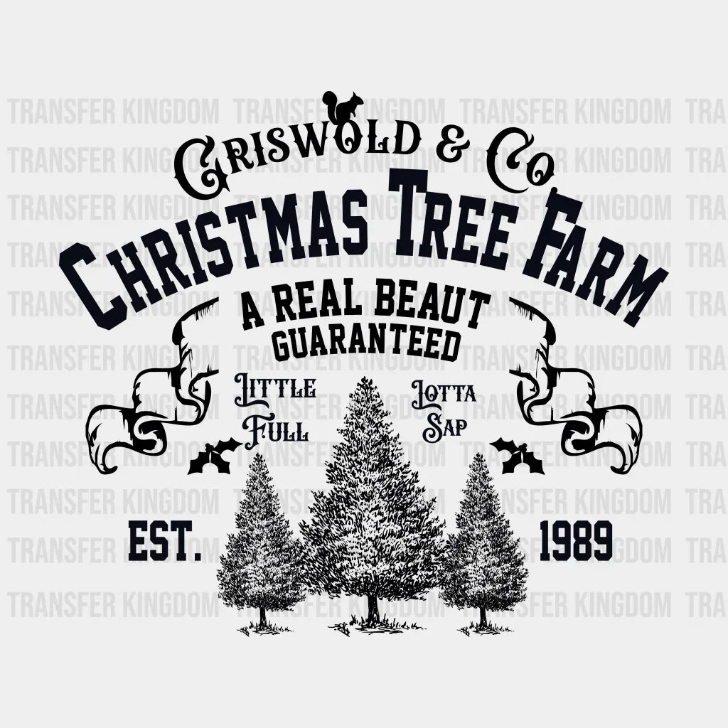 Grisworld An Co. Tree Farm Christmas Design - Dtf Heat Transfer Unisex S & M ( 10 ) / Dark Color See