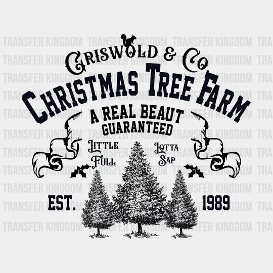 Grisworld An Co. Tree Farm Christmas Design - Dtf Heat Transfer Unisex S & M ( 10 ) / Dark Color See
