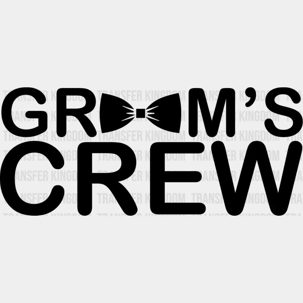 Groom’s Crew Bow Tie Design - Bachelor Iron On Dtf Transfer Unisex S & M (10’’) / Dark Color