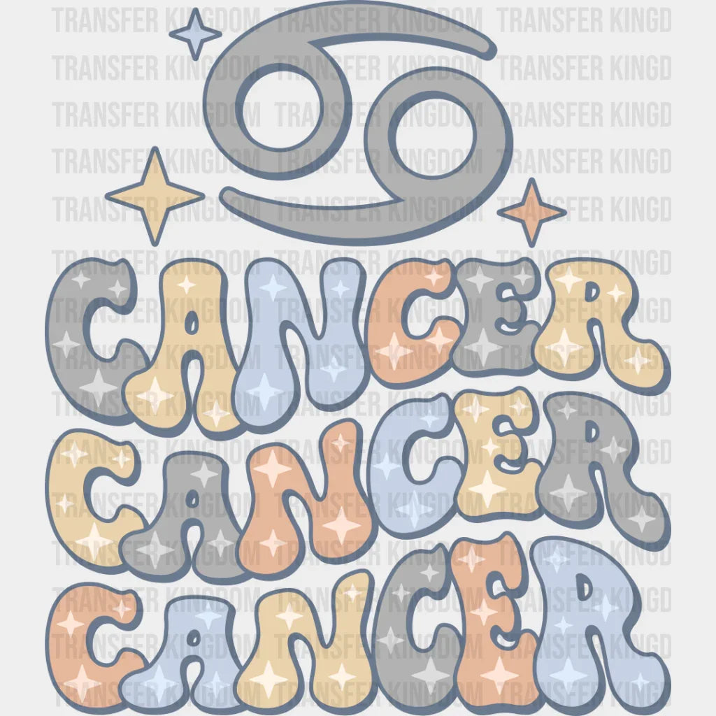 Groovy Cancer Design - Zodiac & Horoscopes Dtf Heat Transfer