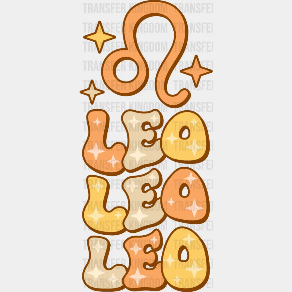 Groovy Leo Design - Zodiac & Horoscopes Dtf Heat Transfer