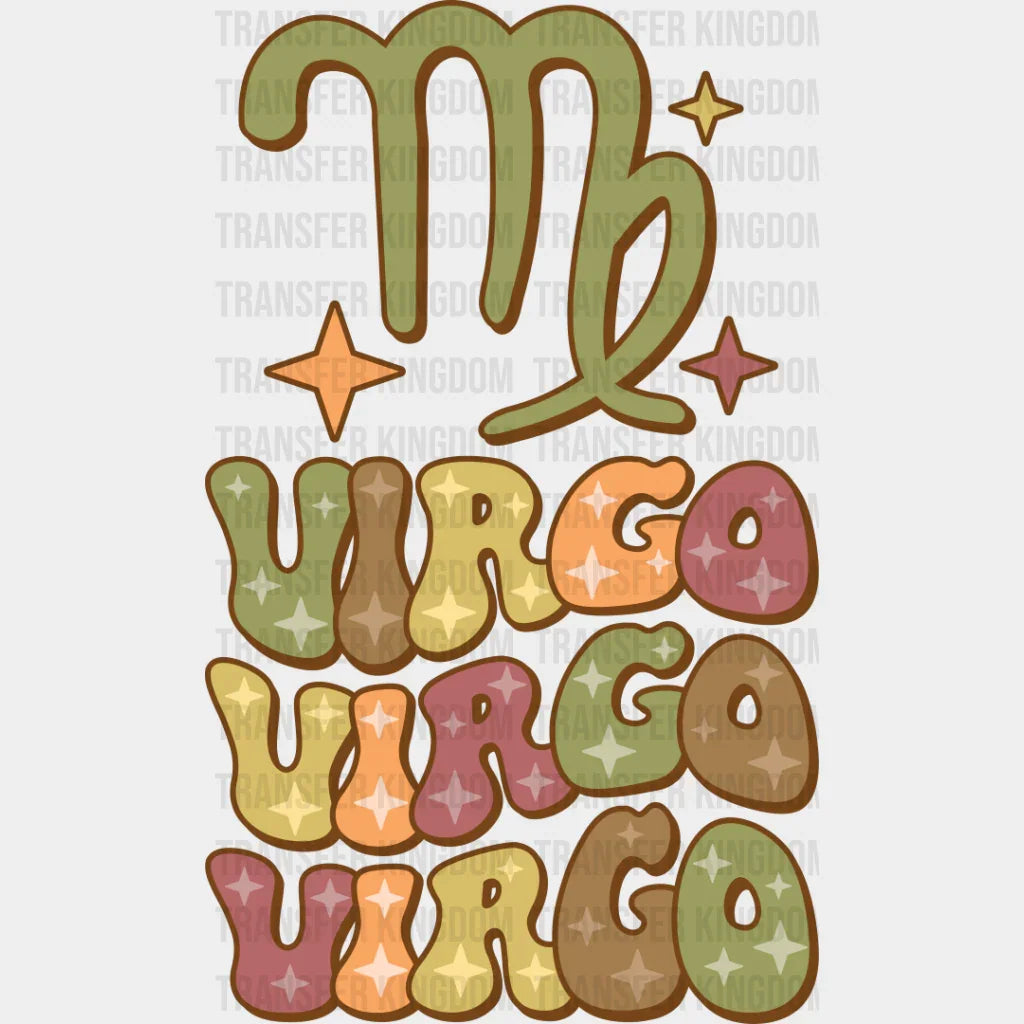 Groovy Virgo Design - Zodiac & Horoscopes Dtf Heat Transfer