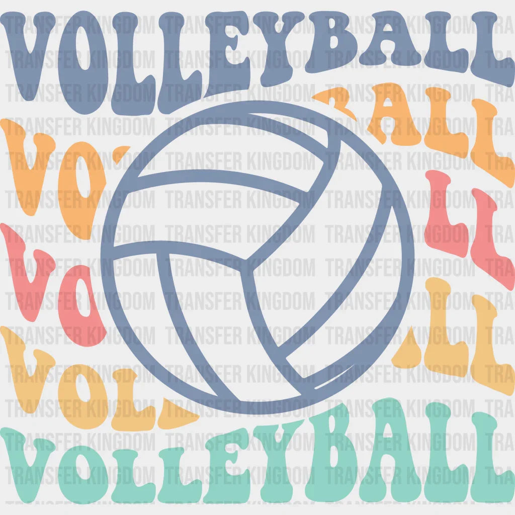 Groovy Volleyball Design - Dtf Heat Transfer