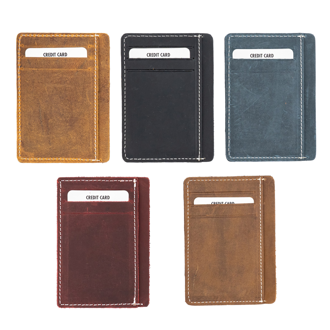 Custom Simple Engraved Leather Wallet for Men