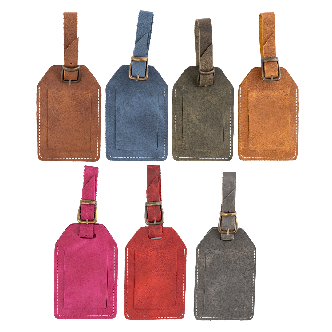 Custom Engraved Leather Luggage Tag