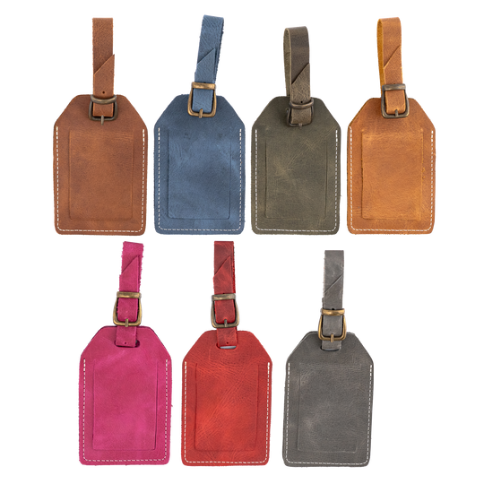 Custom Engraved Leather Luggage Tag