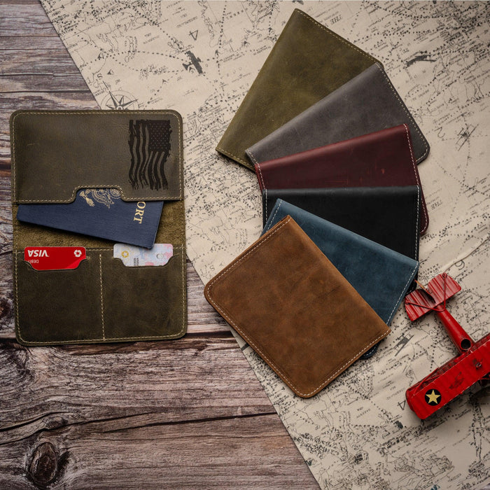 Faux Leather Passport Holder – Travel Wallet & Document Organizer