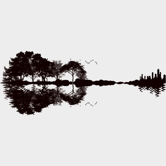 Guitar Silhouette - Music DTF Transfers transfer-kingdom Light Color Design (See Imaging)