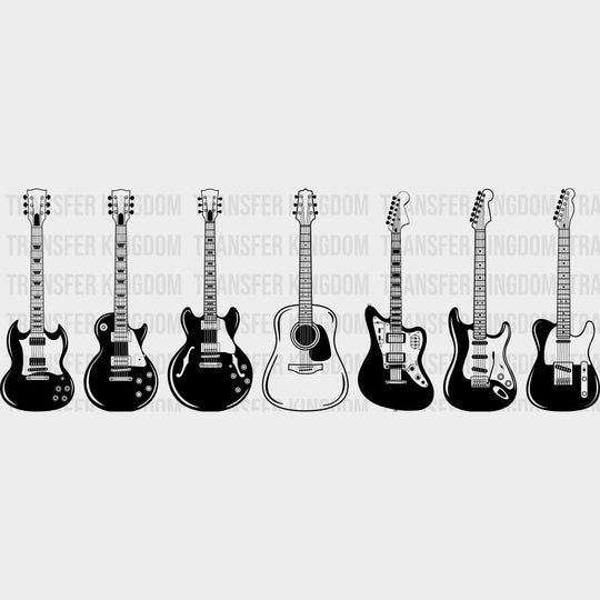 Guitars - Music DTF Transfers transfer-kingdom Dark Color Design (See Imaging)