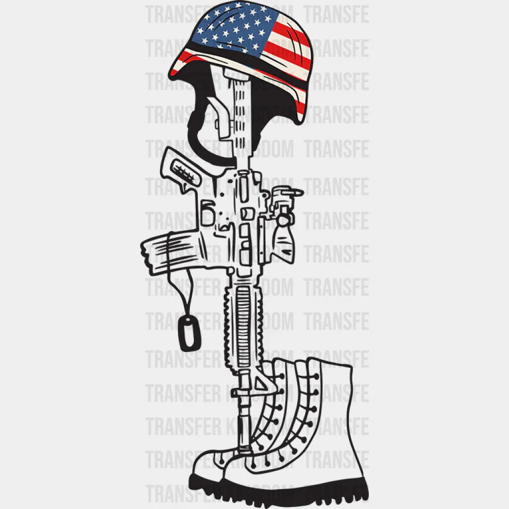 Gun And Boots - Memorial Day DTF Transfer - Transfer Kingdom