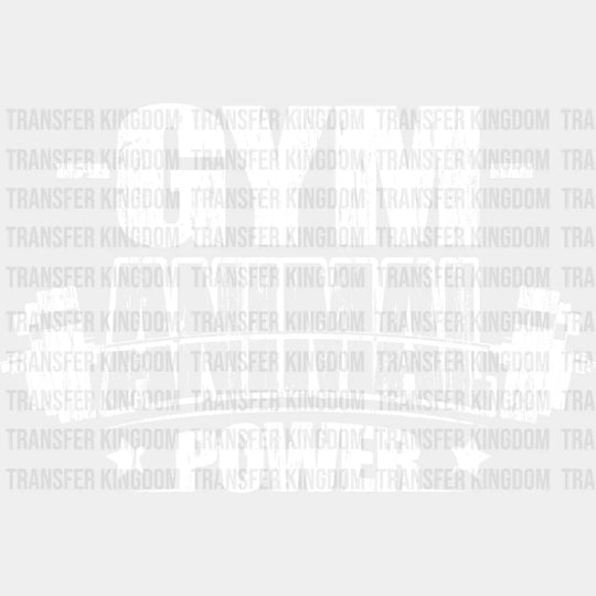 Gym Animal Power - Gym Dtf Heat Transfer Unisex S & M (10’’) / Light Color Design (See Imaging)