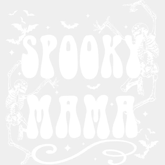 Halloween Dancing Skeleton Spooky Mama Design - Dtf Heat Transfer