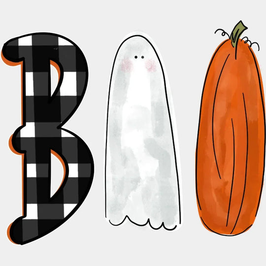 Halloween Ghost Boo Design - Dtf Heat Transfer