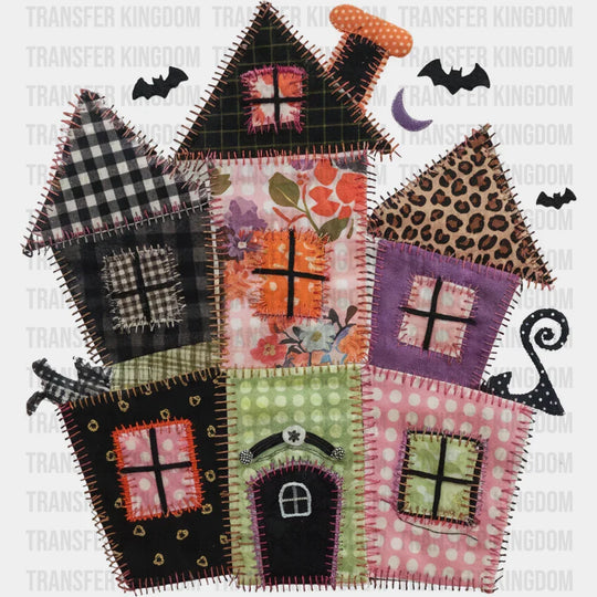 Halloween House & Bats - Halloween DTF Transfer Adult Unisex - S & M (10’’) / Dark Color Design (See Imaging)