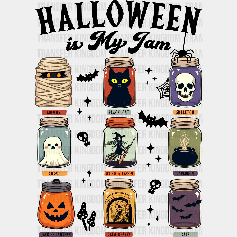 Halloween Is My Jam Halloween DTF Transfer Adult Unisex S & M (10’’) / Dark Color Design (See Imaging)