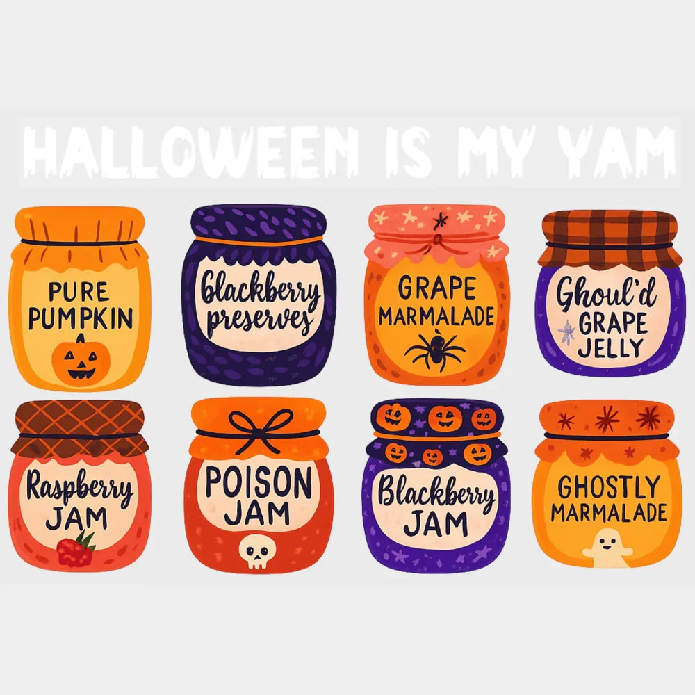 Halloween Is My Yam Halloween DTF Transfer Adult Unisex S & M (10’’) / Light Color Design (See Imaging)