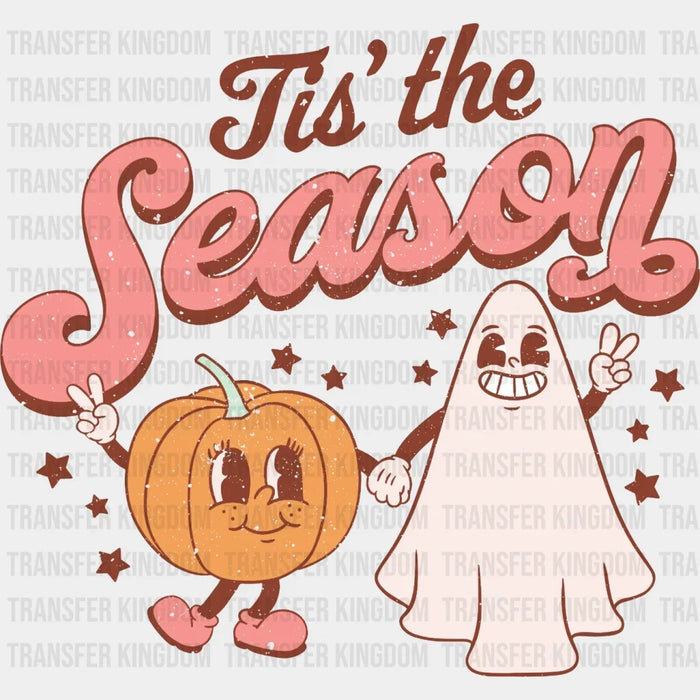 Halloween Its the Season Pumpkin Ghost Design - DTF heat transfer