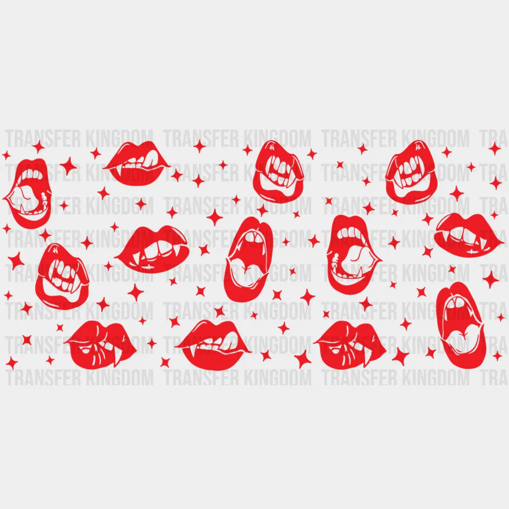 Halloween Red Vampire Design - Cup Wrap Uv Sticker Permanent Dtf Decal
