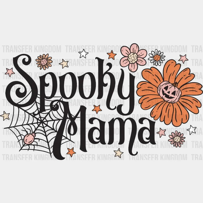 Halloween Spooky Mama Flower Spider Design - DTF heat transfer