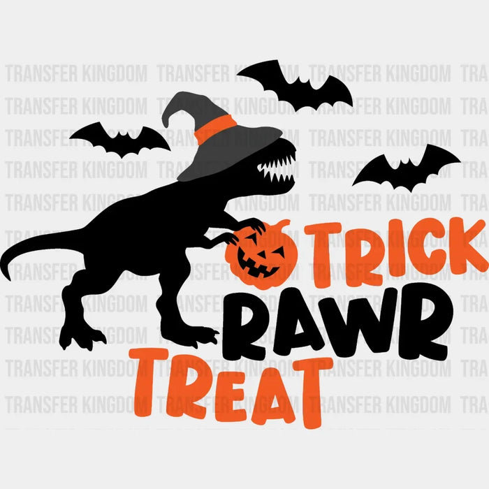 Halloween trick rawr treat tyrannosaurus t-rex dinosaur - DTF heat transfer