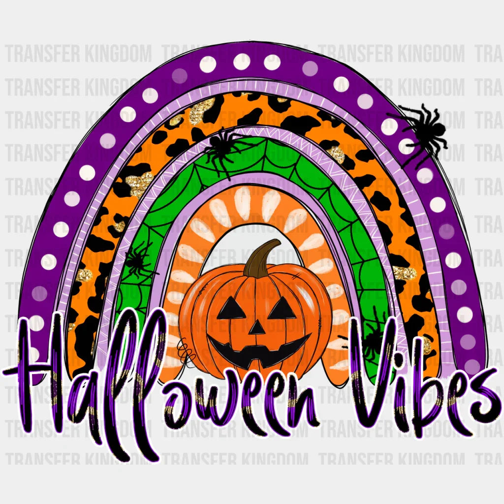 Halloween Vibes Pumpkin Rainbow - Dtf Transfer