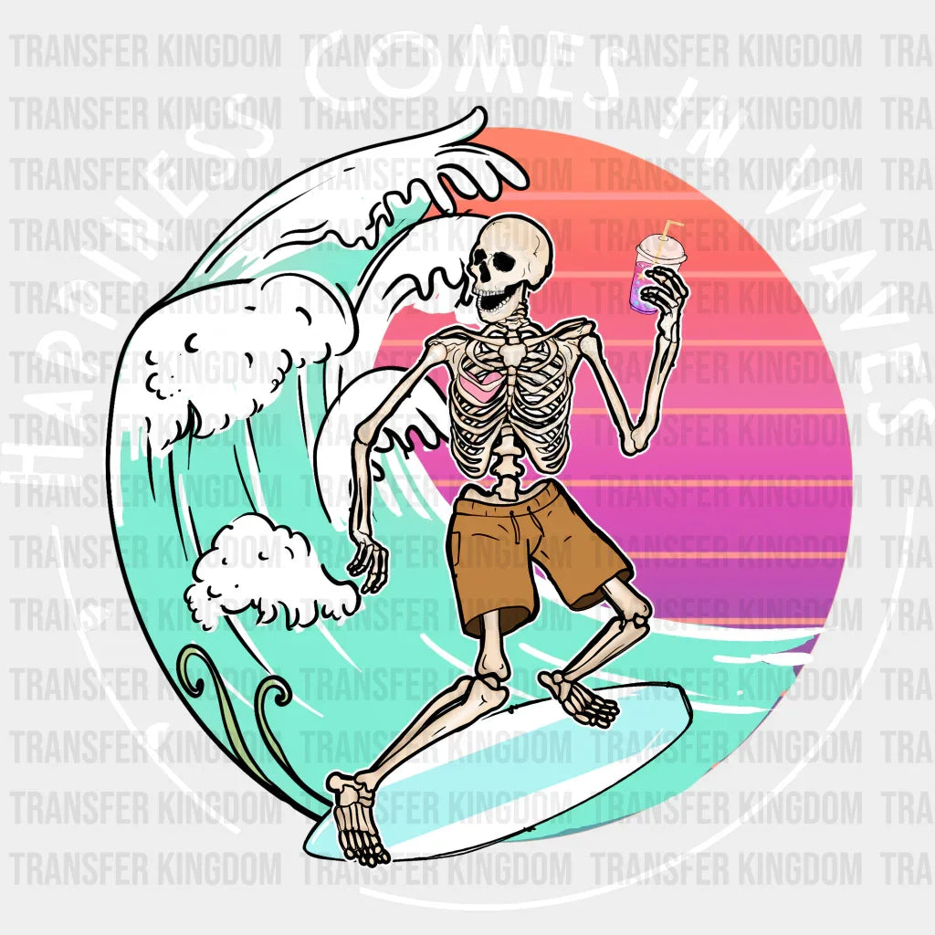Happiness Comes In Waves Summer Dtf Transfer