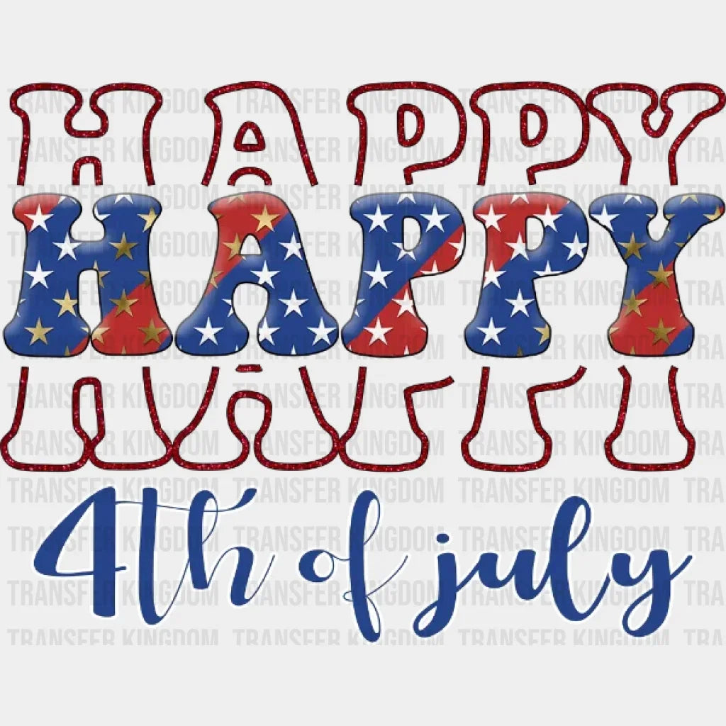 Happy 4Th July Dtf Transfer