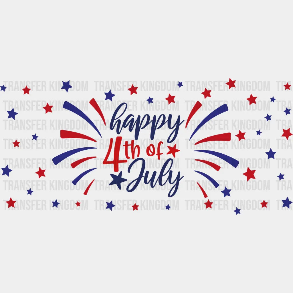 Happy 4Th Of July Uv Dtf Transfer Cup Wrap Sticker