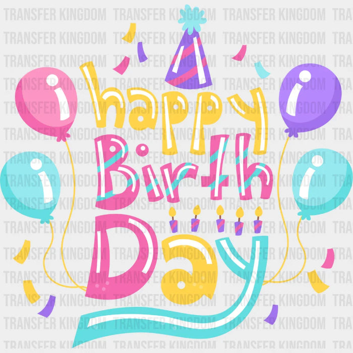 Happy Birthday Colorful Design - Birthday DTF heat transfer