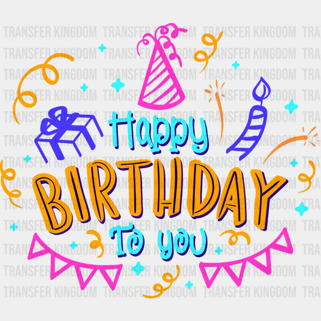 Happy Birthday Colourful Design - Dtf Heat Transfer