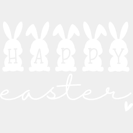 Happy Easter B&W Design - Easter DTF Transfer Adult Unisex - S & M (10’’) / Light Color Design (See Imaging)