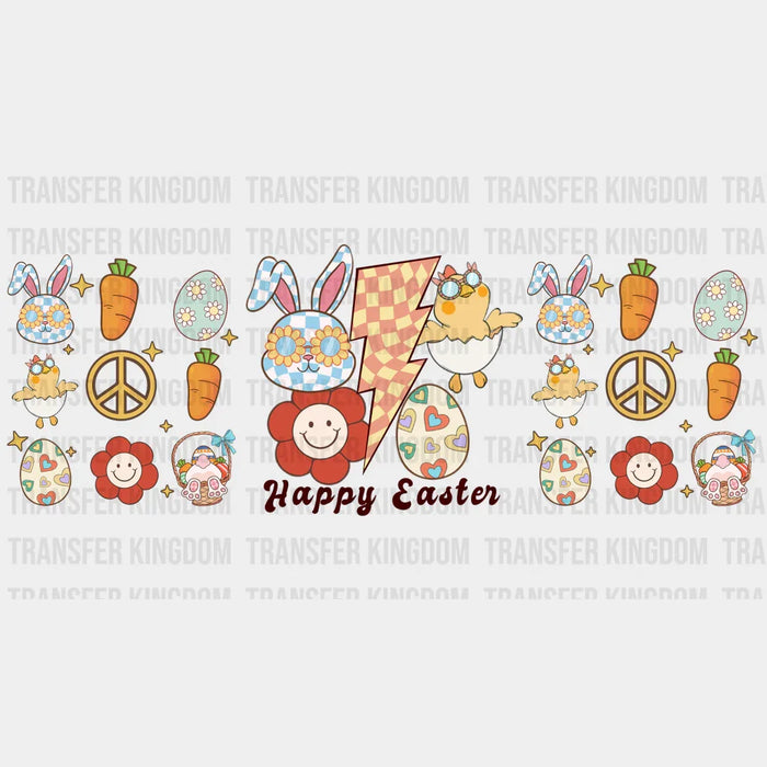 Happy Easter Doodles UV DTF Transfer Cup Wrap UV DTF Sticker