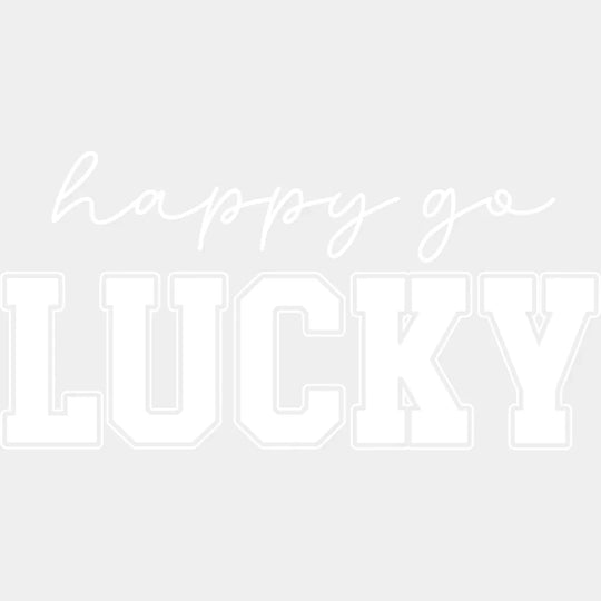 Happy Go Lucky Black Green White - St. Patrick’s Day DTF Transfer Adult Unisex - S & M (10’’) / Light Color Design (See