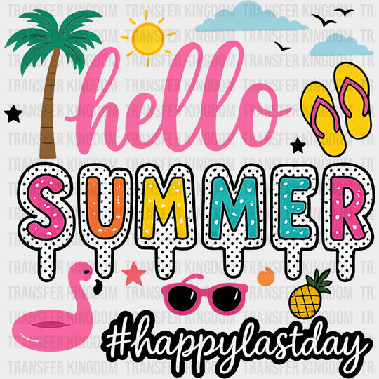 Happy Last Day Of School Pink Flamingo - Last Day Of School DTF Transfers Adult Unisex - S & M (10’’) / Dark Color
