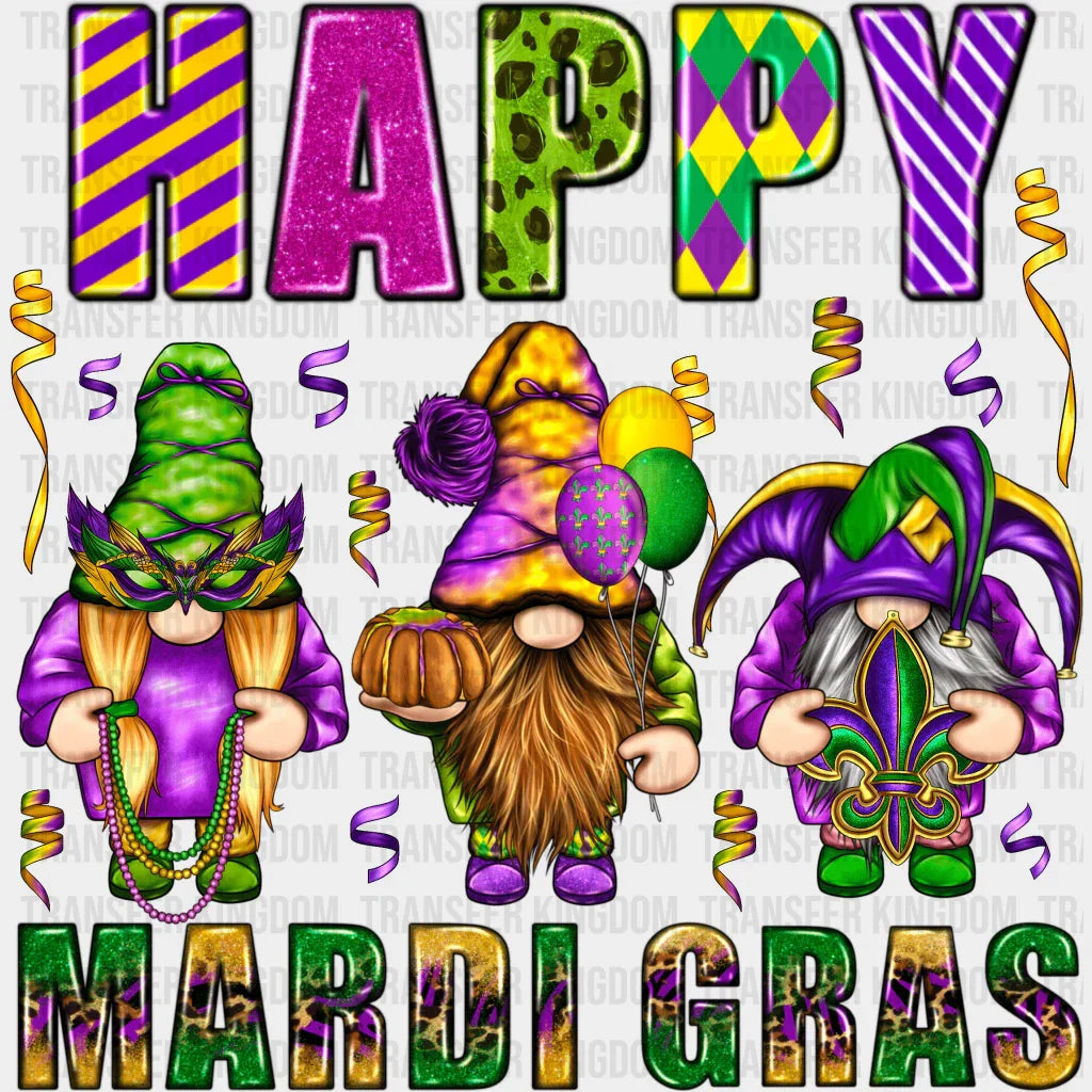 Happy Mardi Gras Design- Dtf Heat Transfer