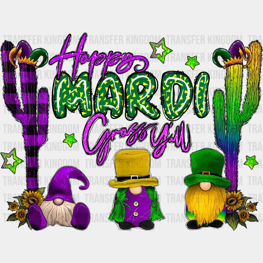 Happy Mardi Gras Yall Design- Dtf Heat Transfer