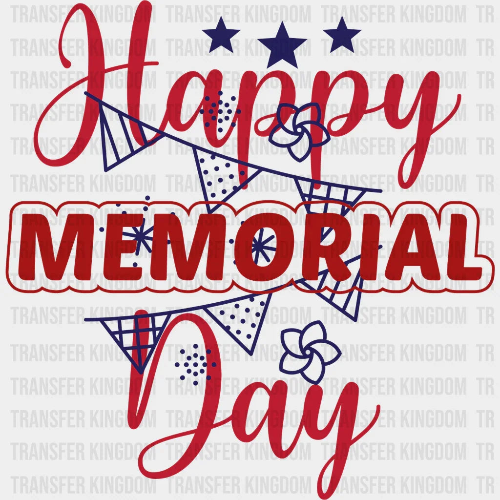 Happy Memorial Day - Memorial Day DTF Transfer - Transfer Kingdom