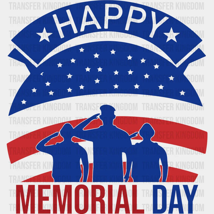 Happy Memorial Day Salute - Memorial Day DTF Transfer