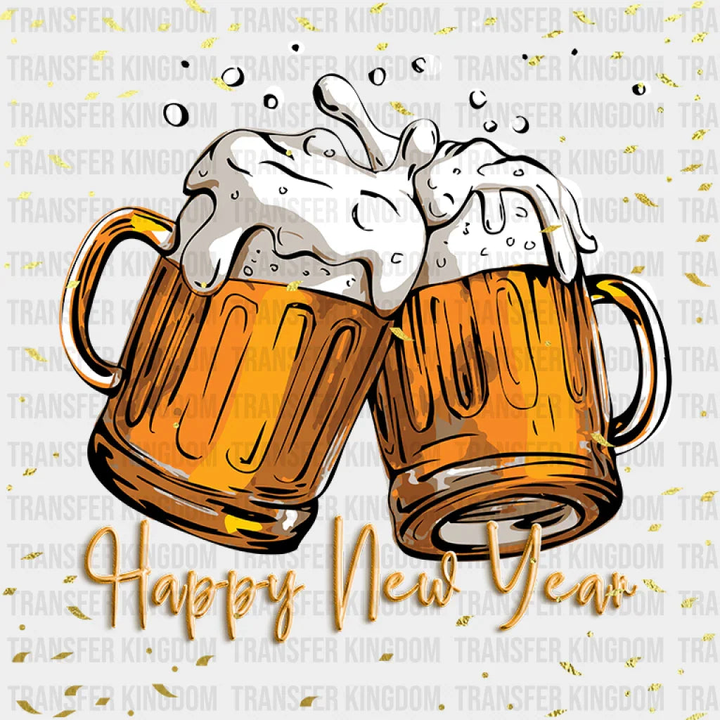 Happy New Year Beer Design - Dtf Heat Transfer
